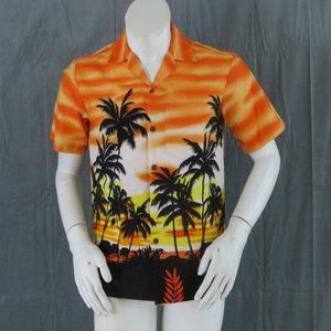 Modern Aloha Republic Hawaiian Shirt - Sun Set Design - Men's Small - Unworn !